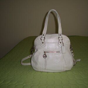 Coach Poppy Leather Ivory Crossbody/Double Handles Bag